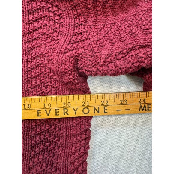 Bushwacker USA  Womens Cable Knit Turtleneck Sweater Size S Maroon 100% Cotton - Picture 8 of 13